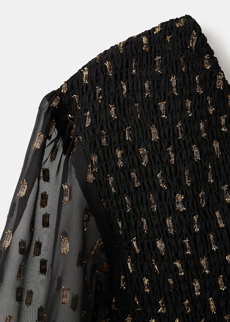 Asymmetrical lurex top