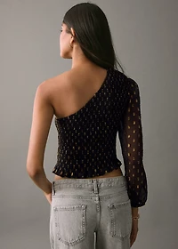 Asymmetrical lurex top