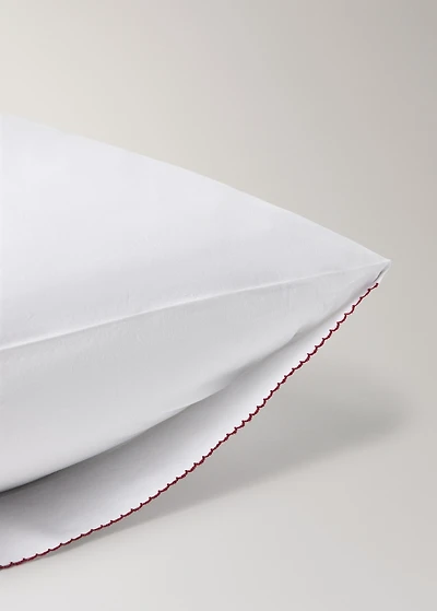 Percale cotton children's pillowcase with contrasting picot detail 30x50cm