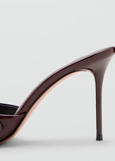 Patent leather floral heeled sandals