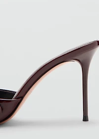 Patent leather floral heeled sandals