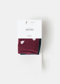 2 pack Christmas printed socks