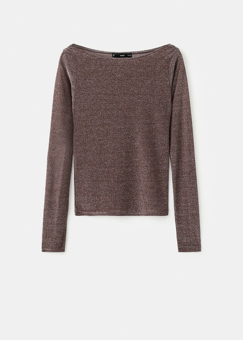 Sparkly boat-neck top