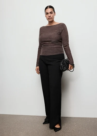 Sparkly boat-neck top