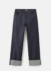 Turned-up straight jeans