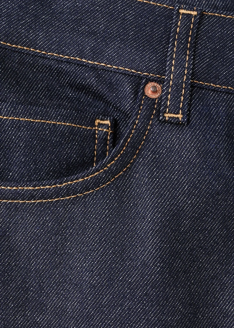 Turned-up straight jeans