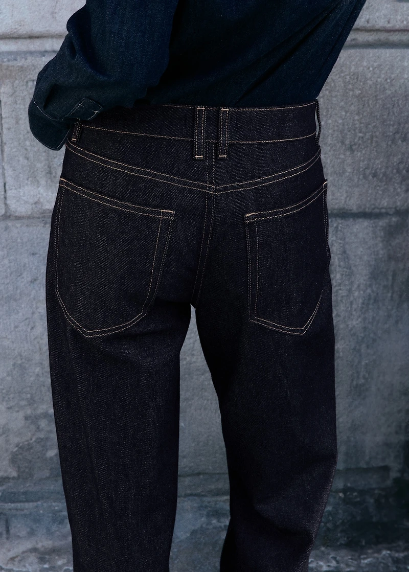 Turned-up straight jeans