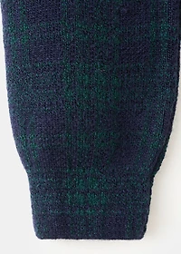 Checkered zipper cardigan