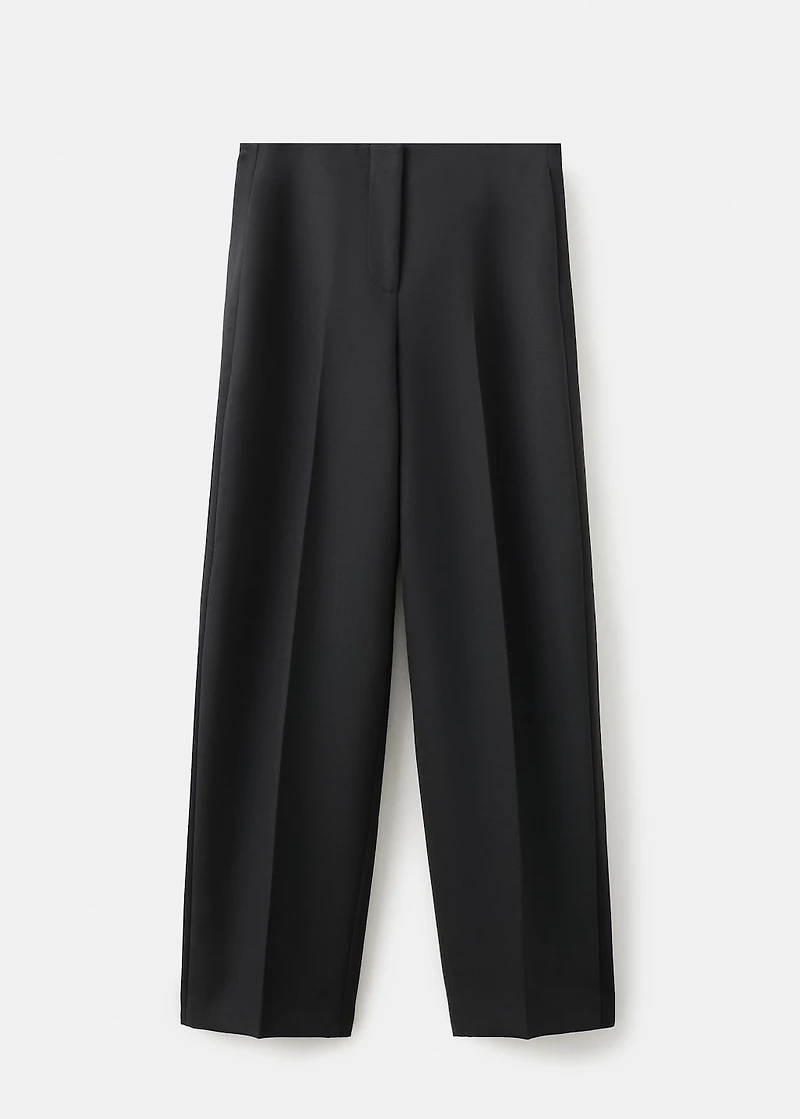Wool-blend suit pants