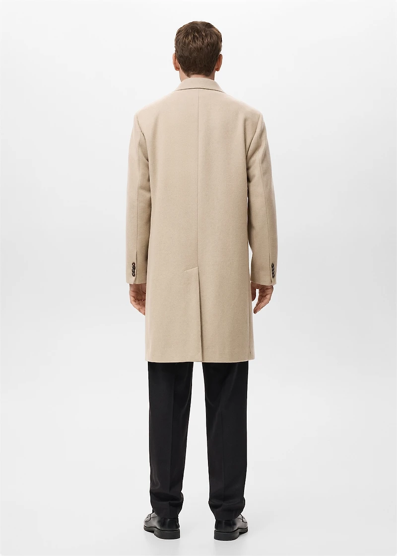 Long double-breasted wool coat