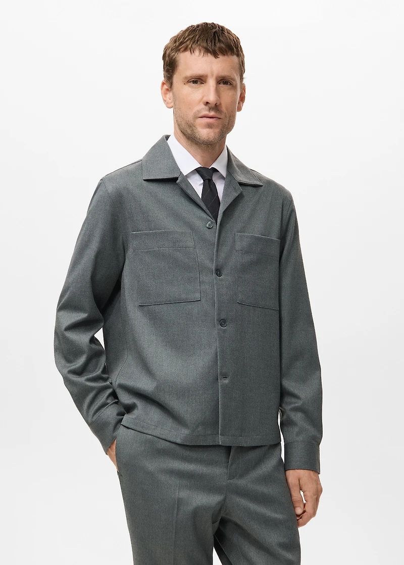 Fluid overshirt with pockets