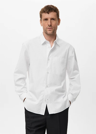 100% cotton striped relaxed-fit shirt