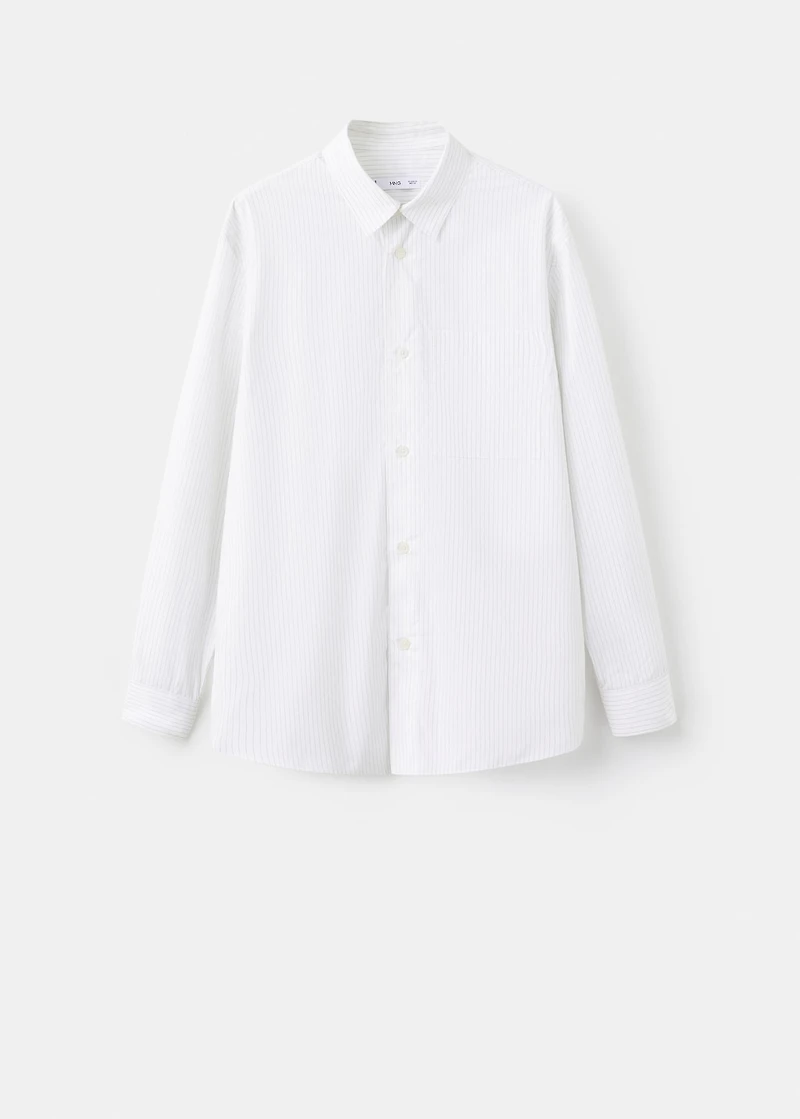 100% cotton striped relaxed-fit shirt