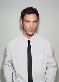 100% cotton striped relaxed-fit shirt