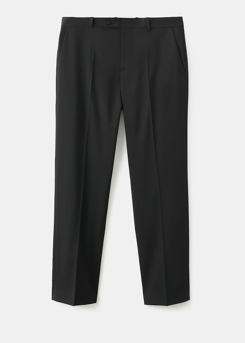 Pleated straight-leg suit pants