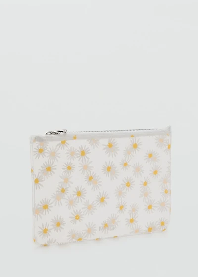 Mini vinyl flower toiletry bag