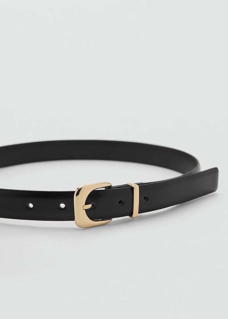 Faux-leather belt with buckle