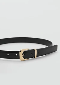 Faux-leather belt with buckle