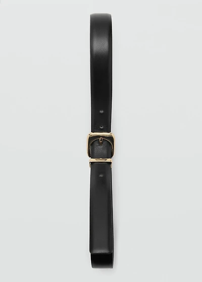 Faux-leather belt with buckle
