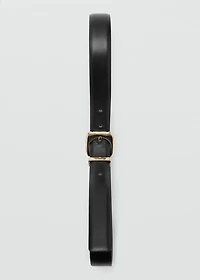 Faux-leather belt with buckle