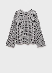 Long-sleeved crochet sweater