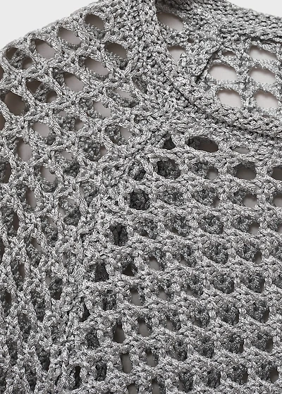 Long-sleeved crochet sweater