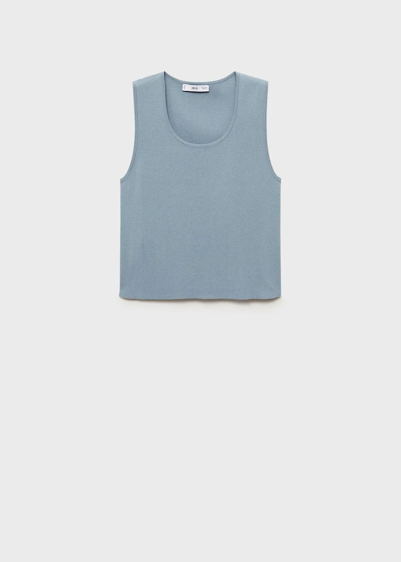 Low-cut knitted crop top