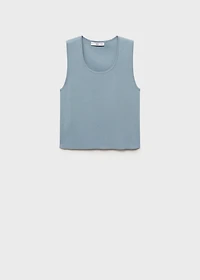 Low-cut knitted crop top