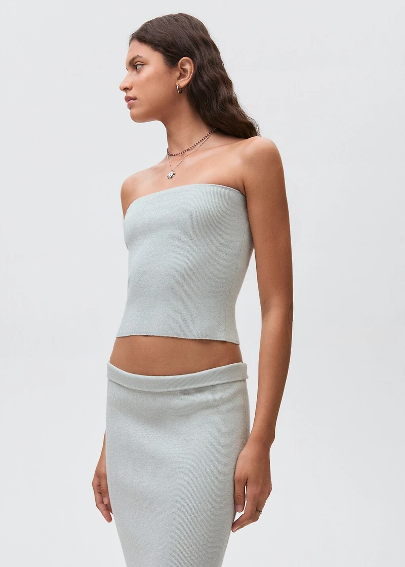 Strapless knitted top