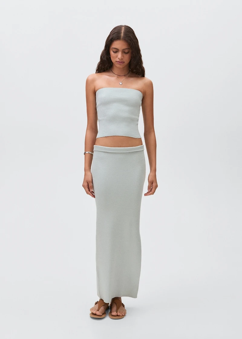 Strapless knitted top