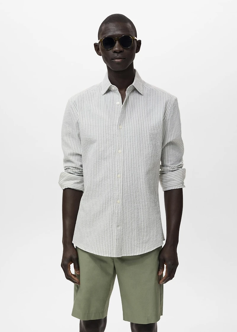 Regular-fit stripe-textured shirt