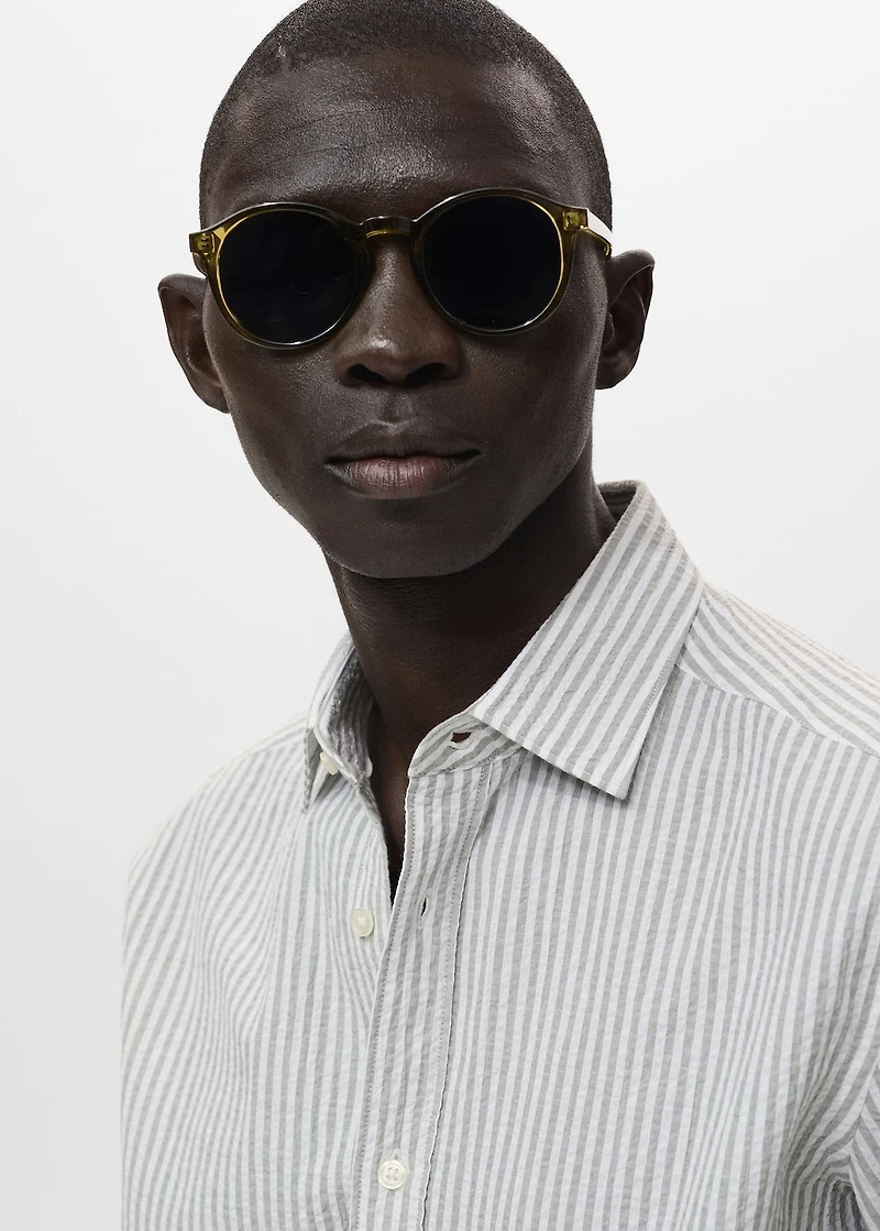 Regular-fit stripe-textured shirt