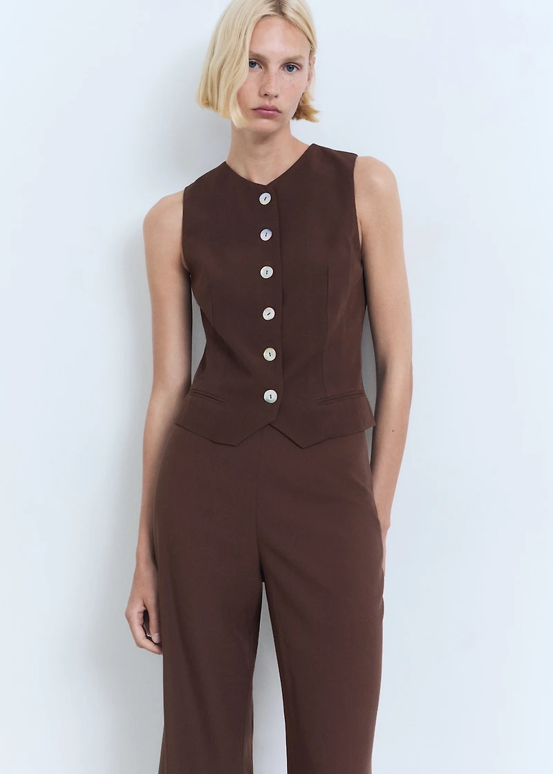 Straight-fit suit pants