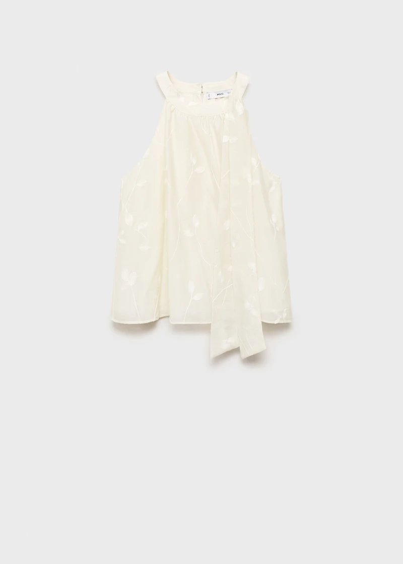 Halter-neck top with knot detail