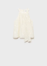 Halter-neck top with knot detail