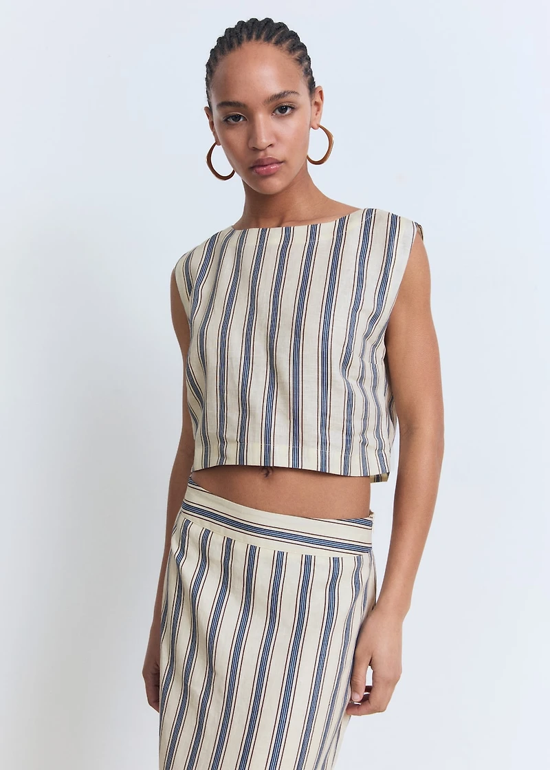 Striped linen top