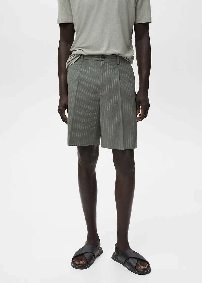 Slim-fit chino cotton bermuda shorts