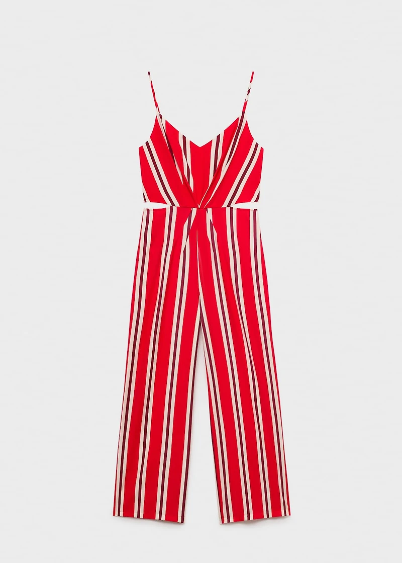 Striped jumpsuit with cut-out