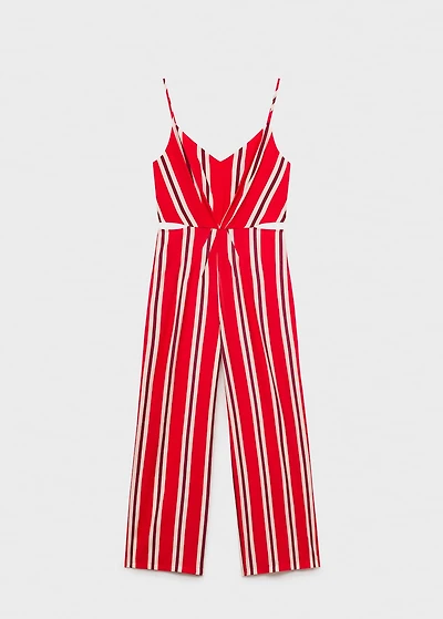Striped jumpsuit with cut-out