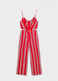 Striped jumpsuit with cut-out