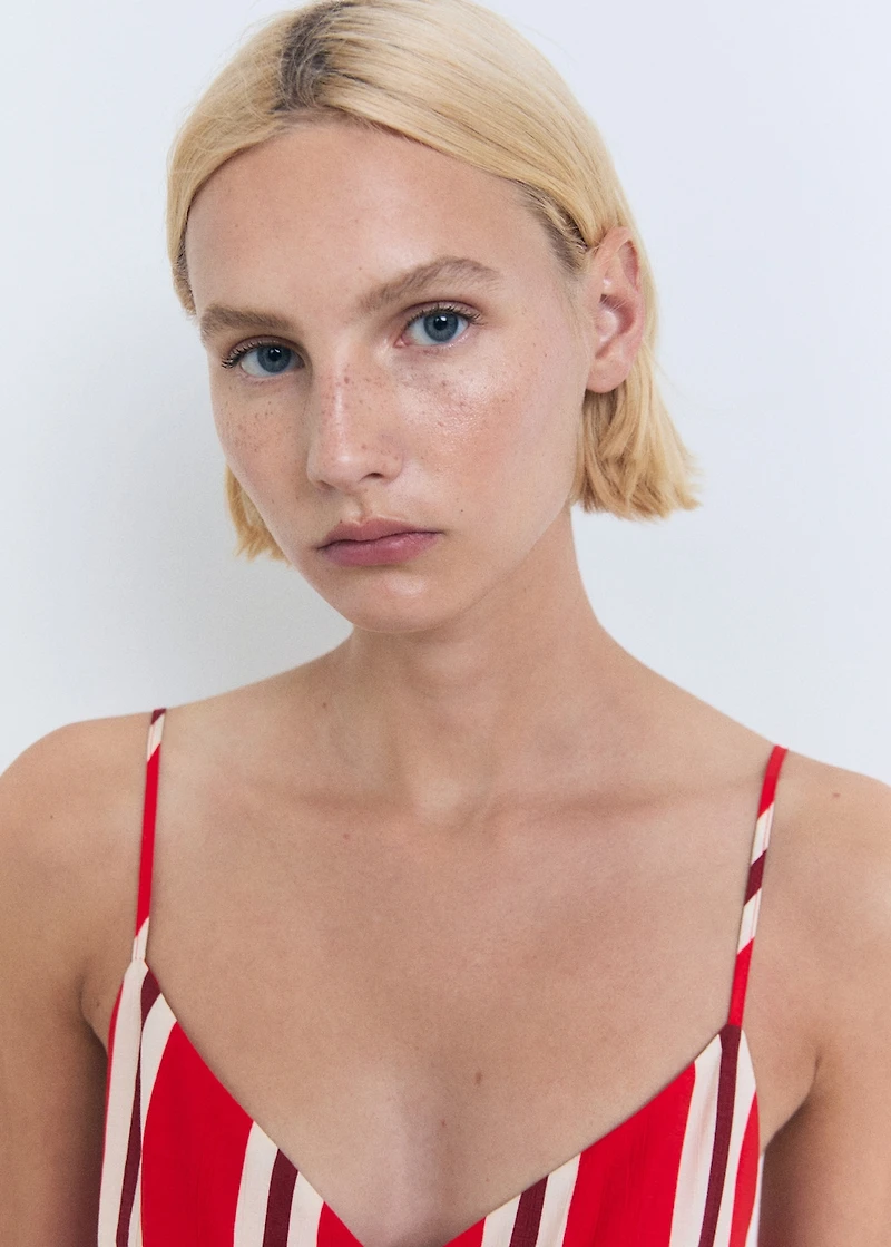 Striped jumpsuit with cut-out