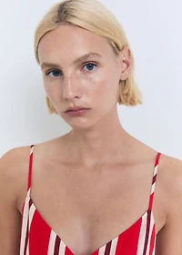 Striped jumpsuit with cut-out