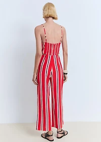 Striped jumpsuit with cut-out
