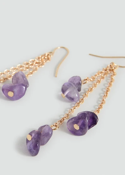 Stone hanging earrings