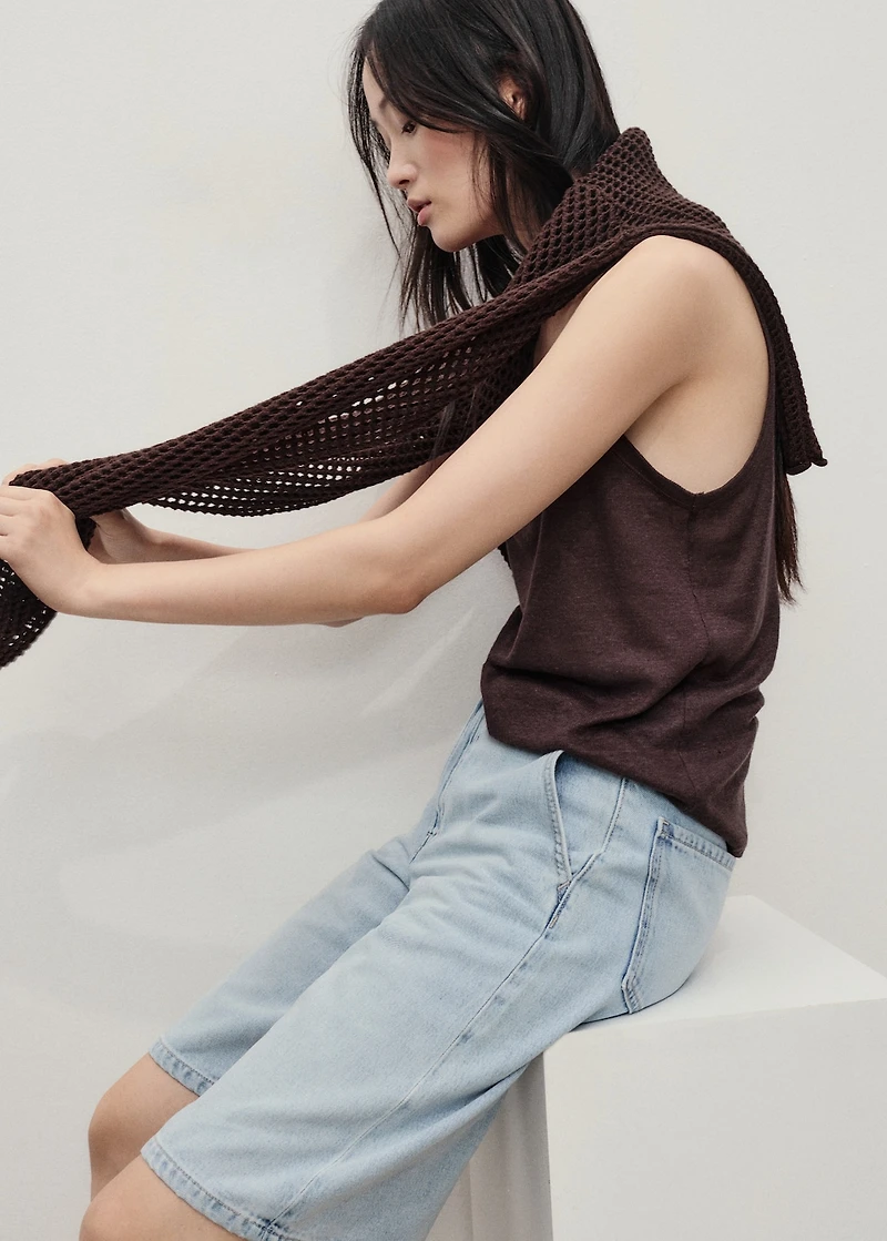 Straight-fit mid-rise denim jorts