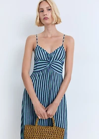 Striped gathered dress