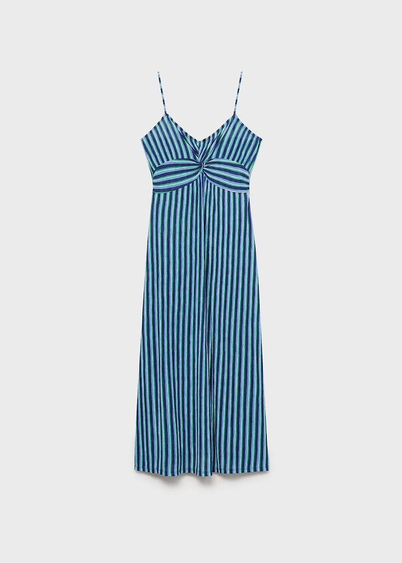 Striped gathered dress