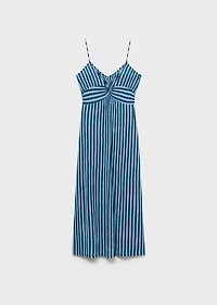 Striped gathered dress