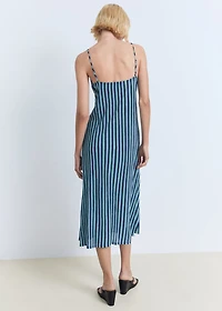 Striped gathered dress