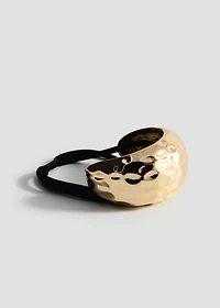 Hair bands with metal textured piece